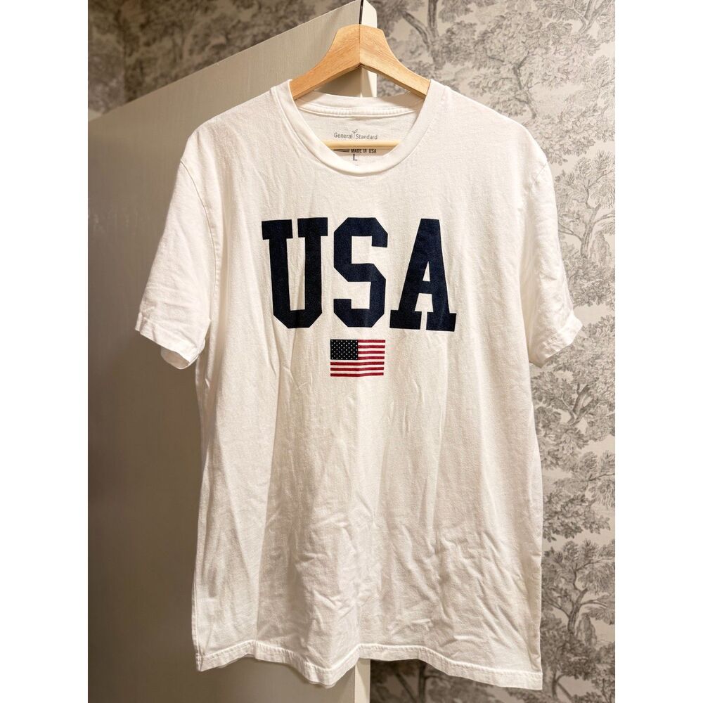 General Standard USA Graphic Tee Large 100% Cotton Made in USA